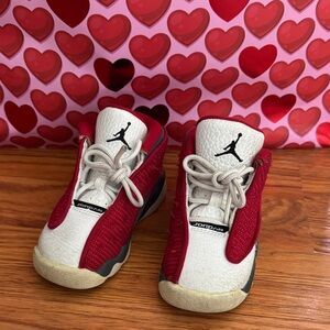 Kids Red and White Jordan Shoes